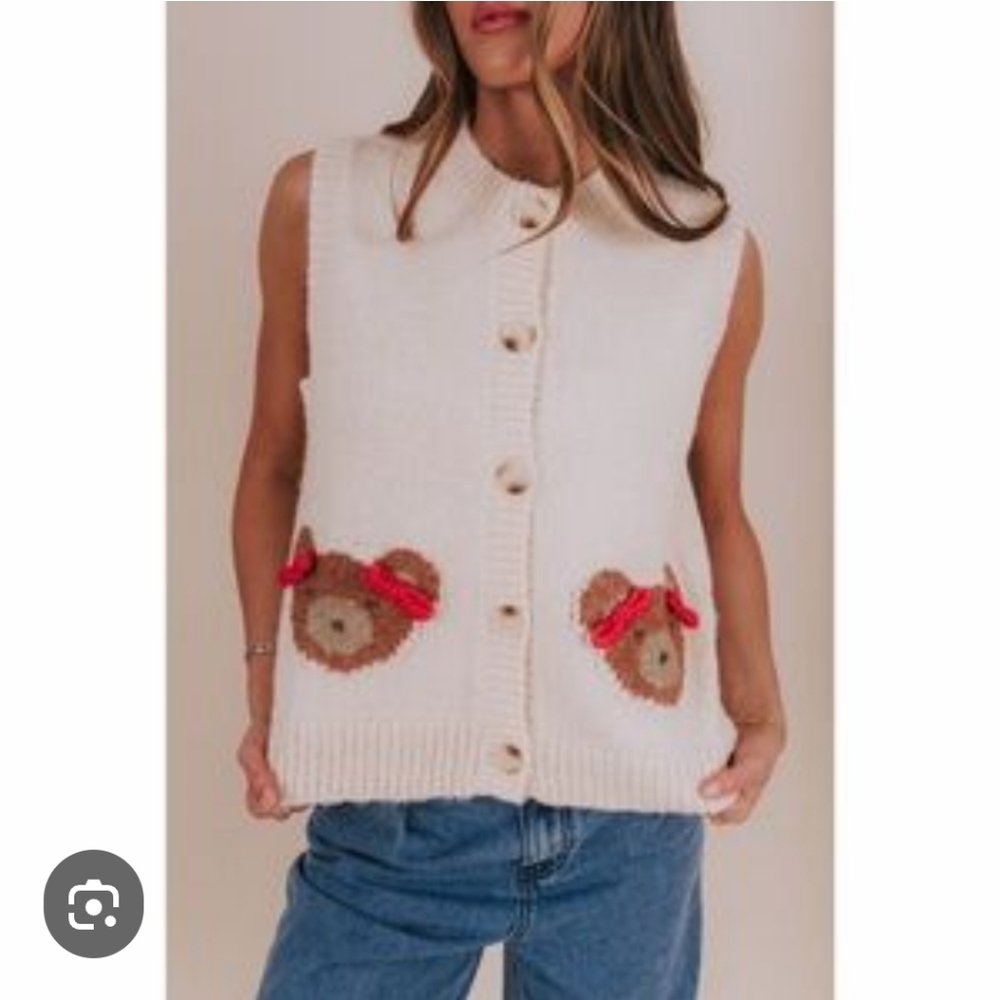 Sofie The Label Grin And Bear It Knit Vest NWT Size XS